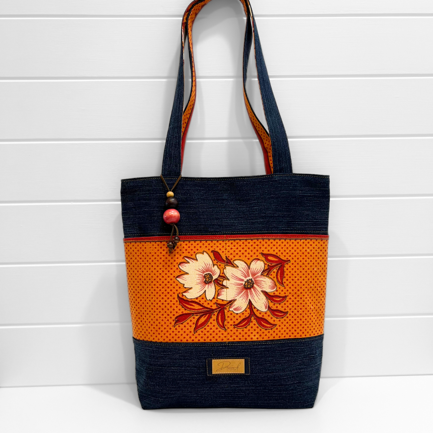 Tote Bag - Magnetic Clip Top - Vintage Posy