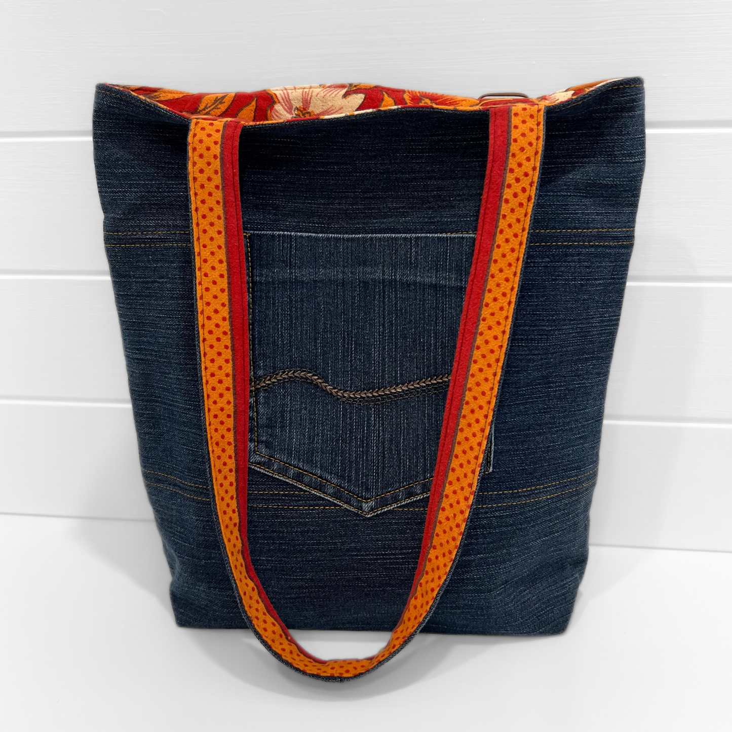 Tote Bag - Magnetic Clip Top - Vintage Posy