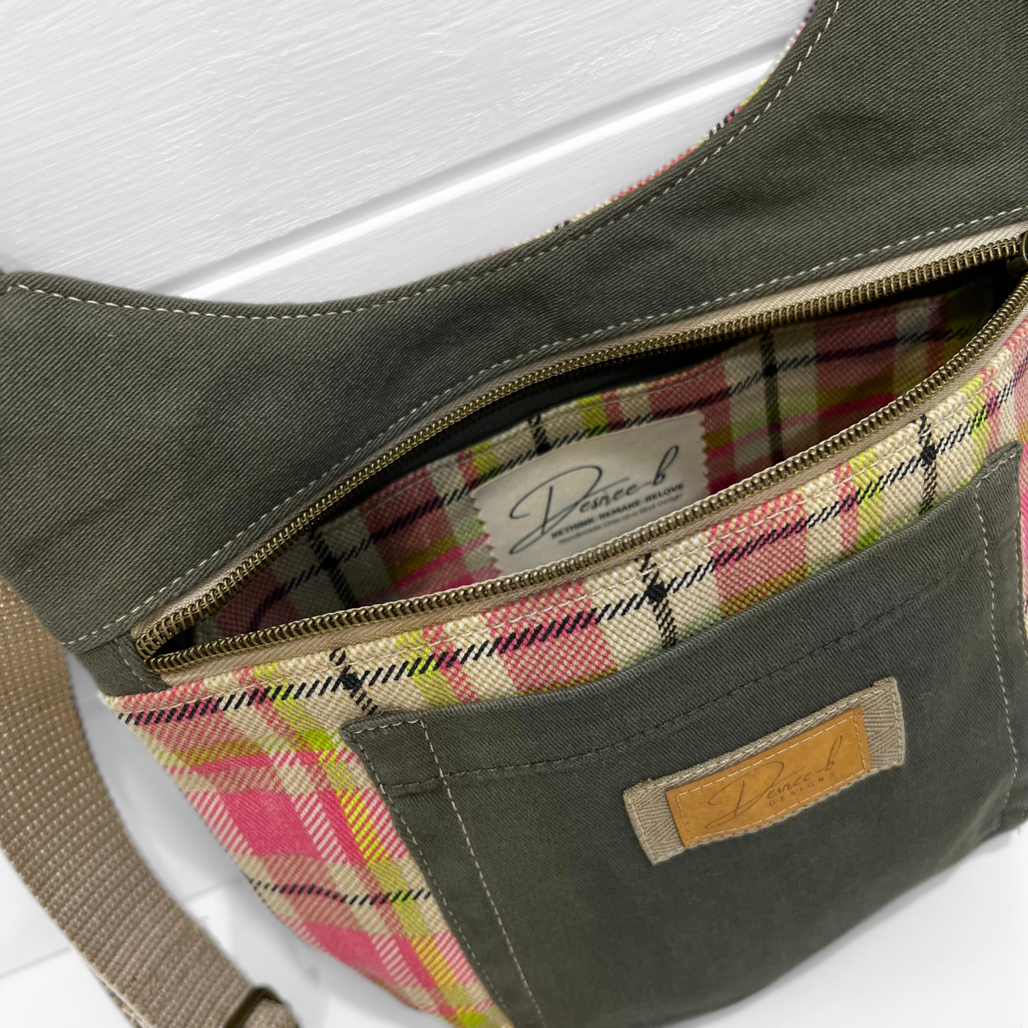 Boho Crossbody Bag - Playful Plaid