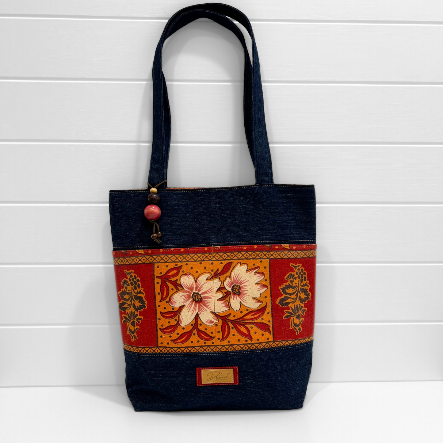 Tote Bag - Magnetic Clip Top - Vintage Blaze