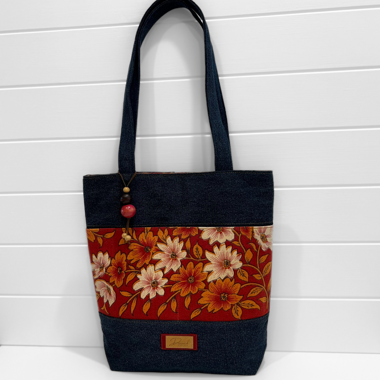 Tote Bag - Magnetic Clip Top - Vintage Bouquet