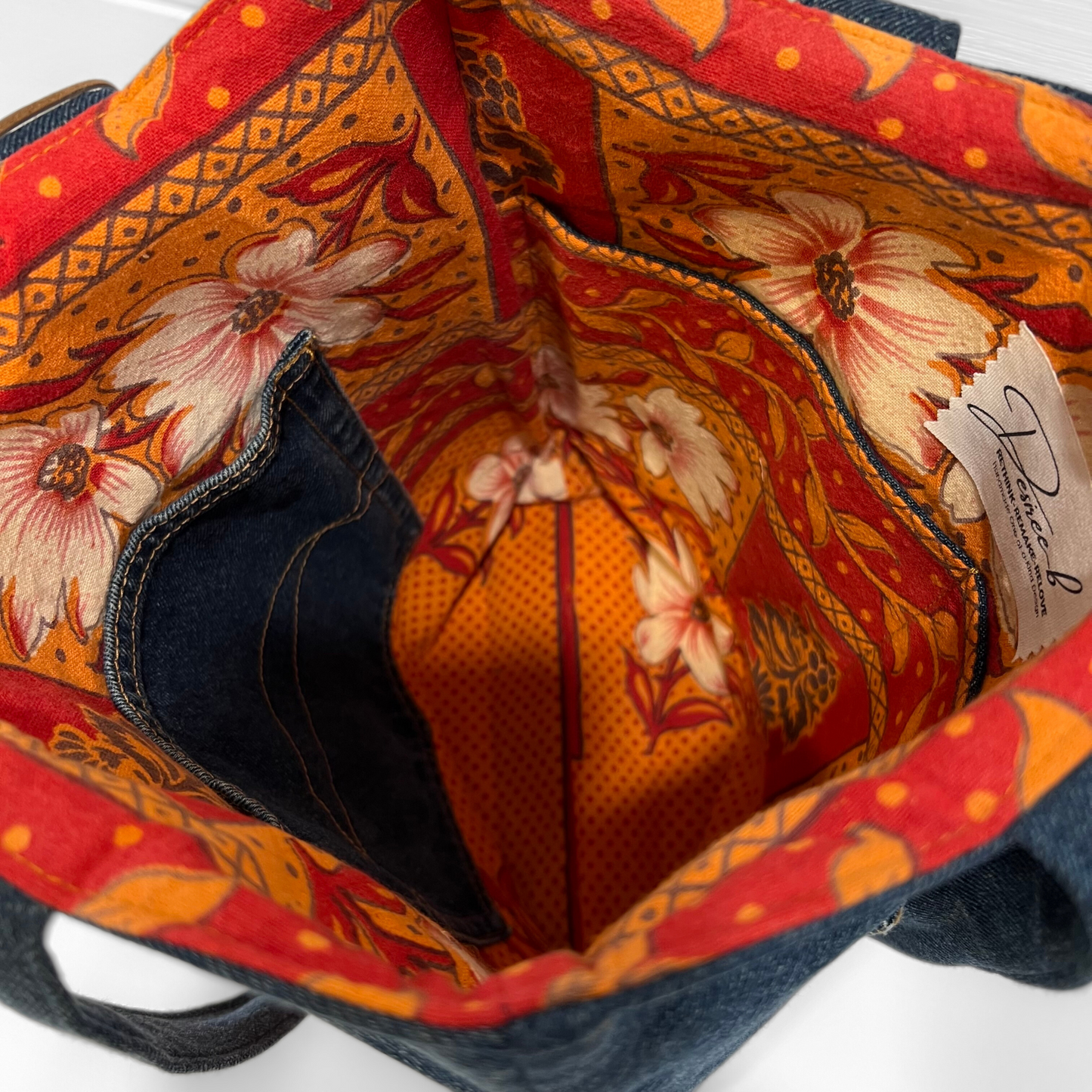 Tote Bag - Magnetic Clip Top - Vintage Bouquet