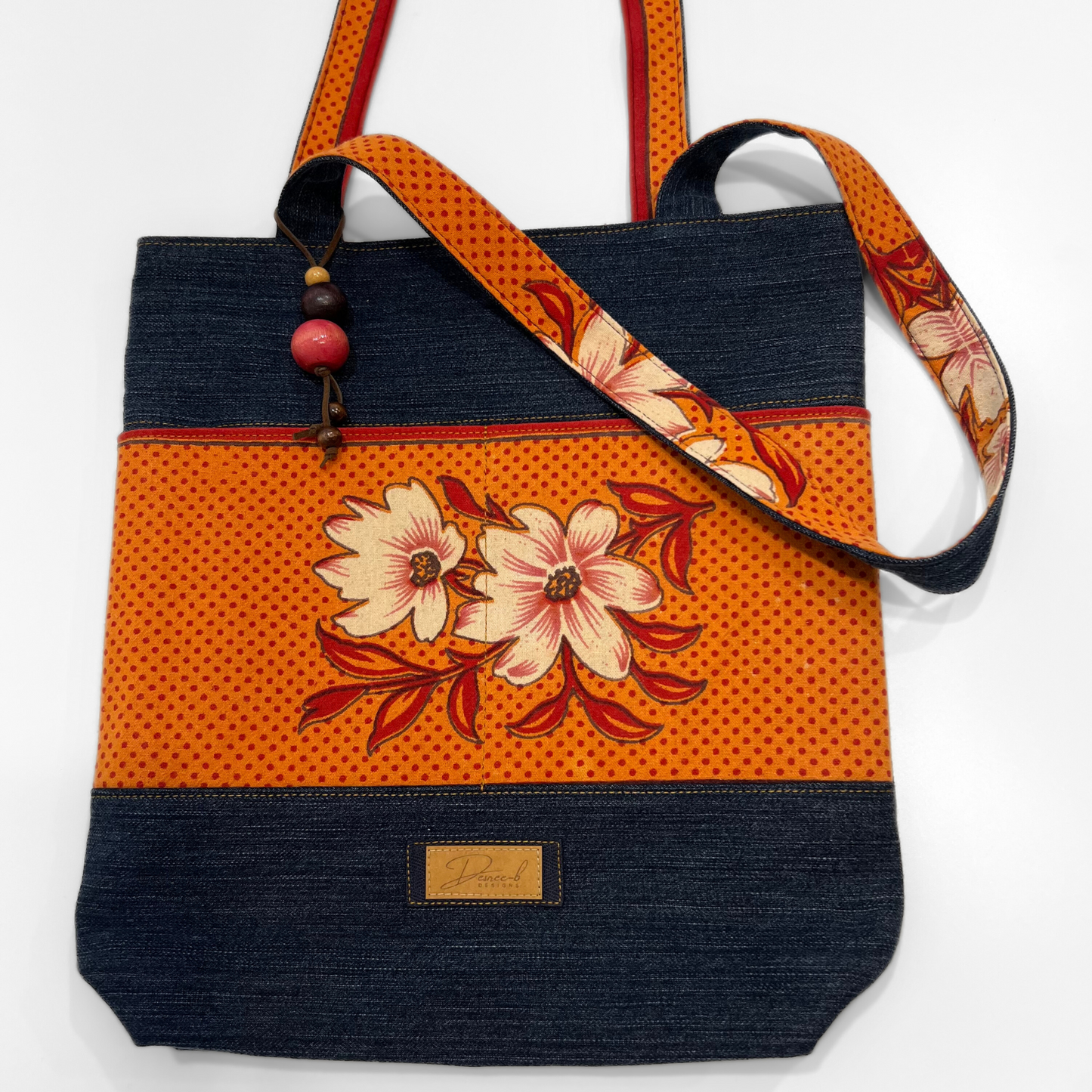 Tote Bag - Magnetic Clip Top - Vintage Posy