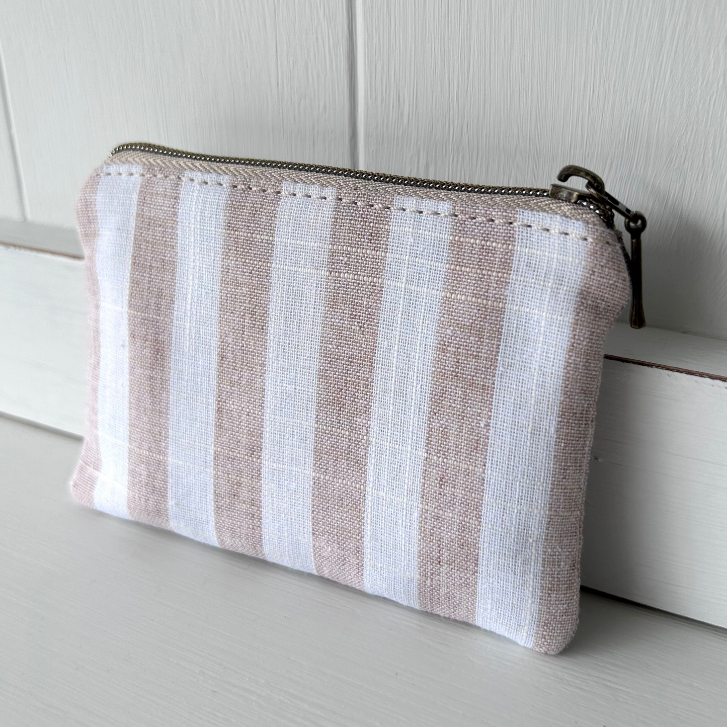 Mini Zipped Pouch - Coastal Stripe - Vertical