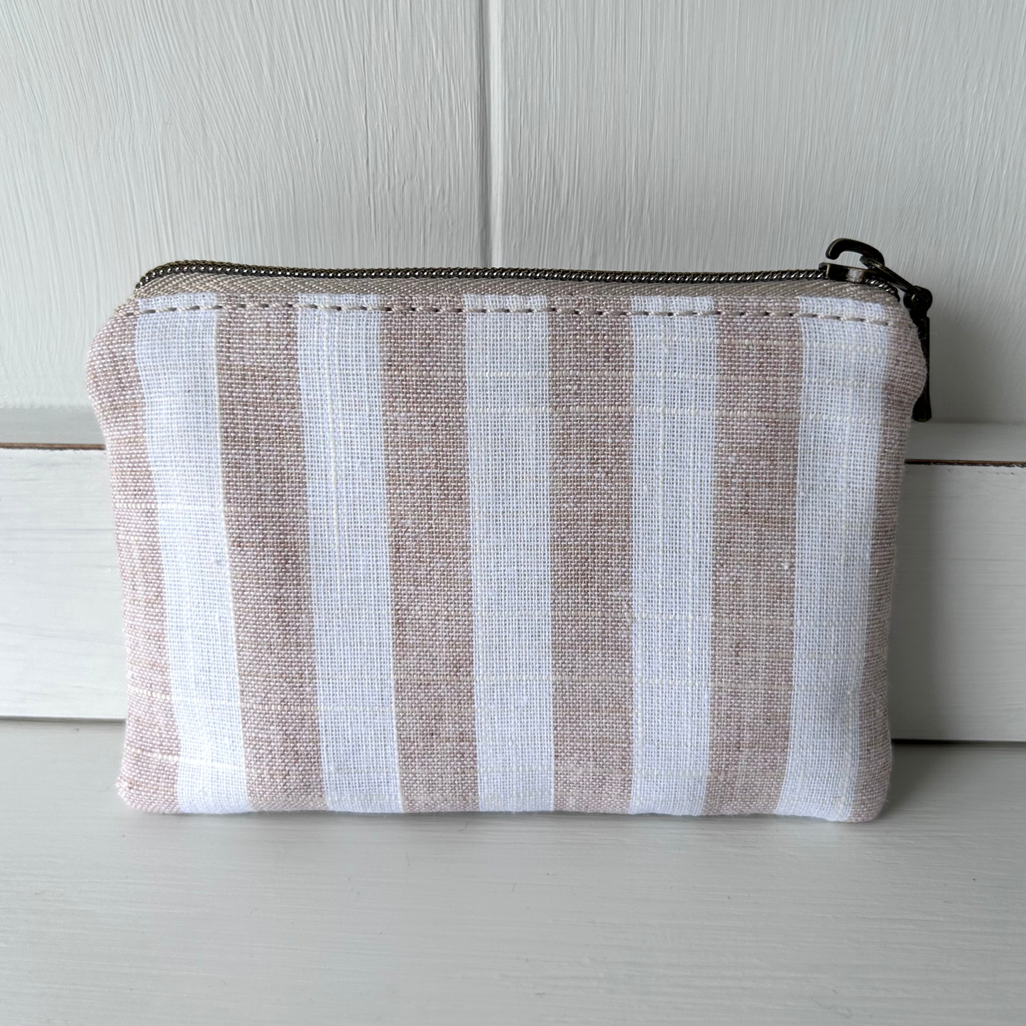 Mini Zipped Pouch - Coastal Stripe - Vertical