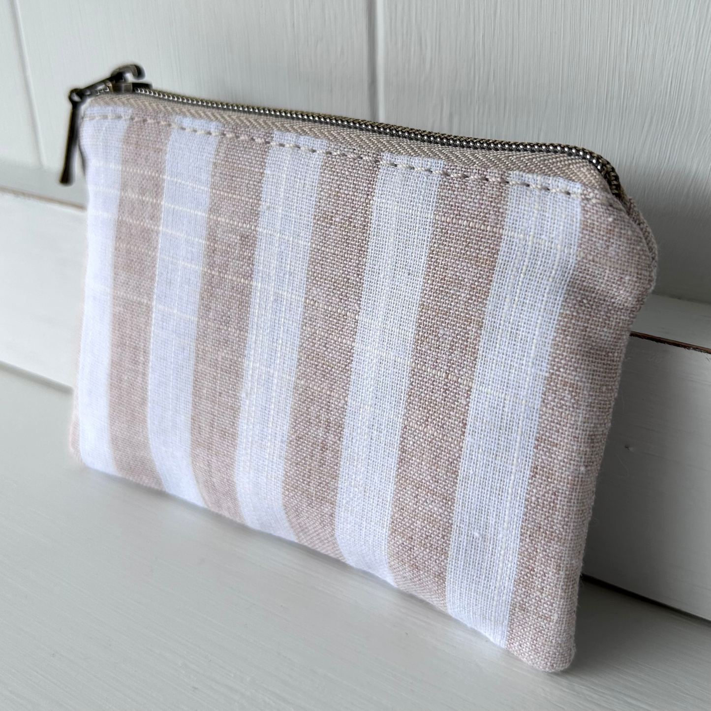 Mini Zipped Pouch - Coastal Stripe - Vertical