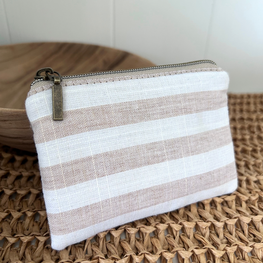 Mini Zipped Pouch - Coastal Stripe - Horizontal