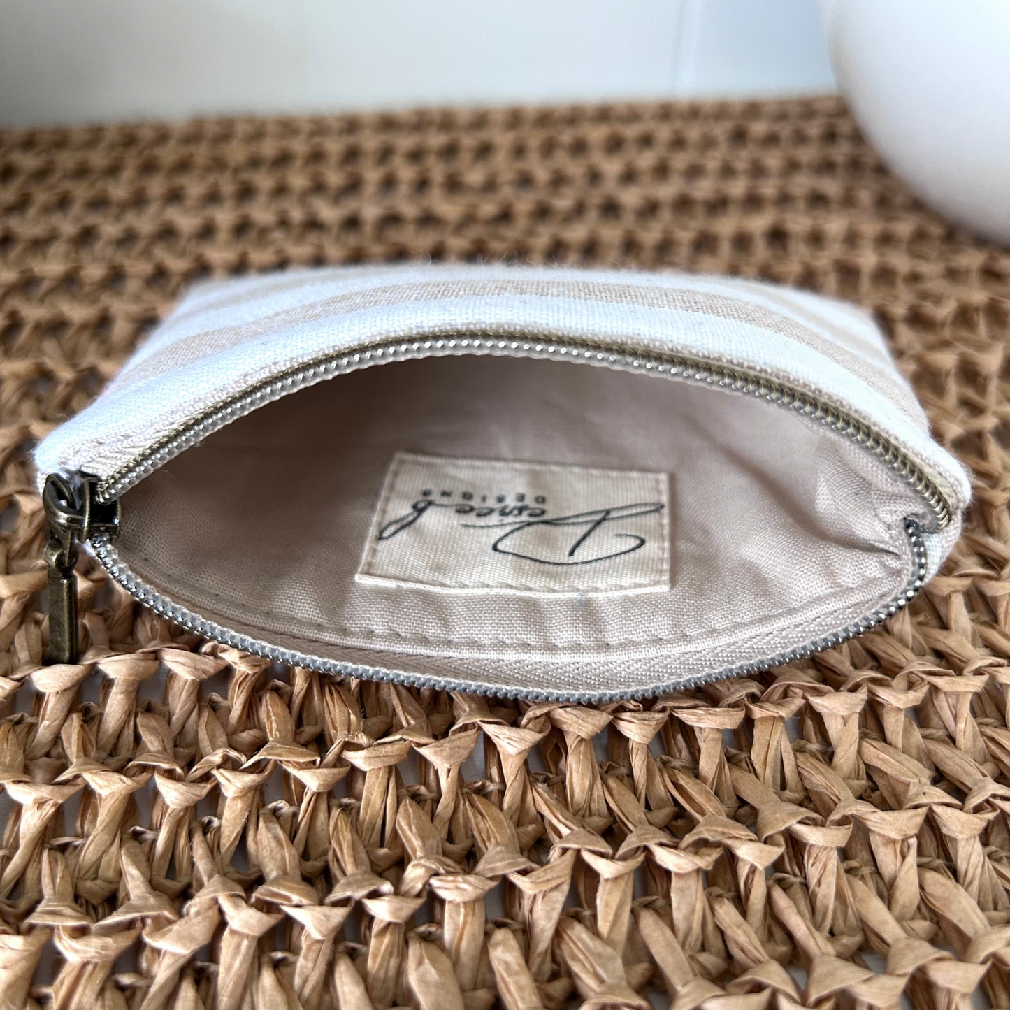 Mini Zipped Pouch - Coastal Stripe - Horizontal