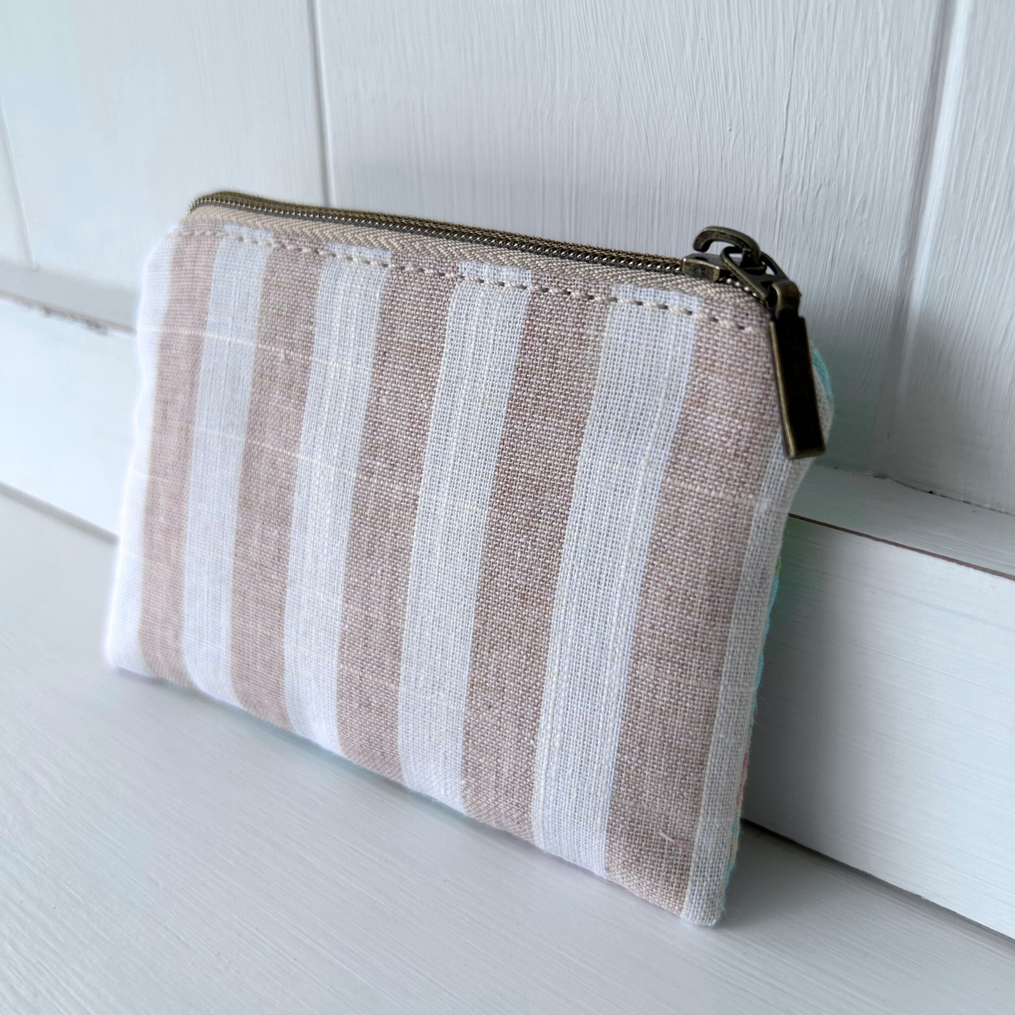 Mini Zipped Pouch - Spring Stripes