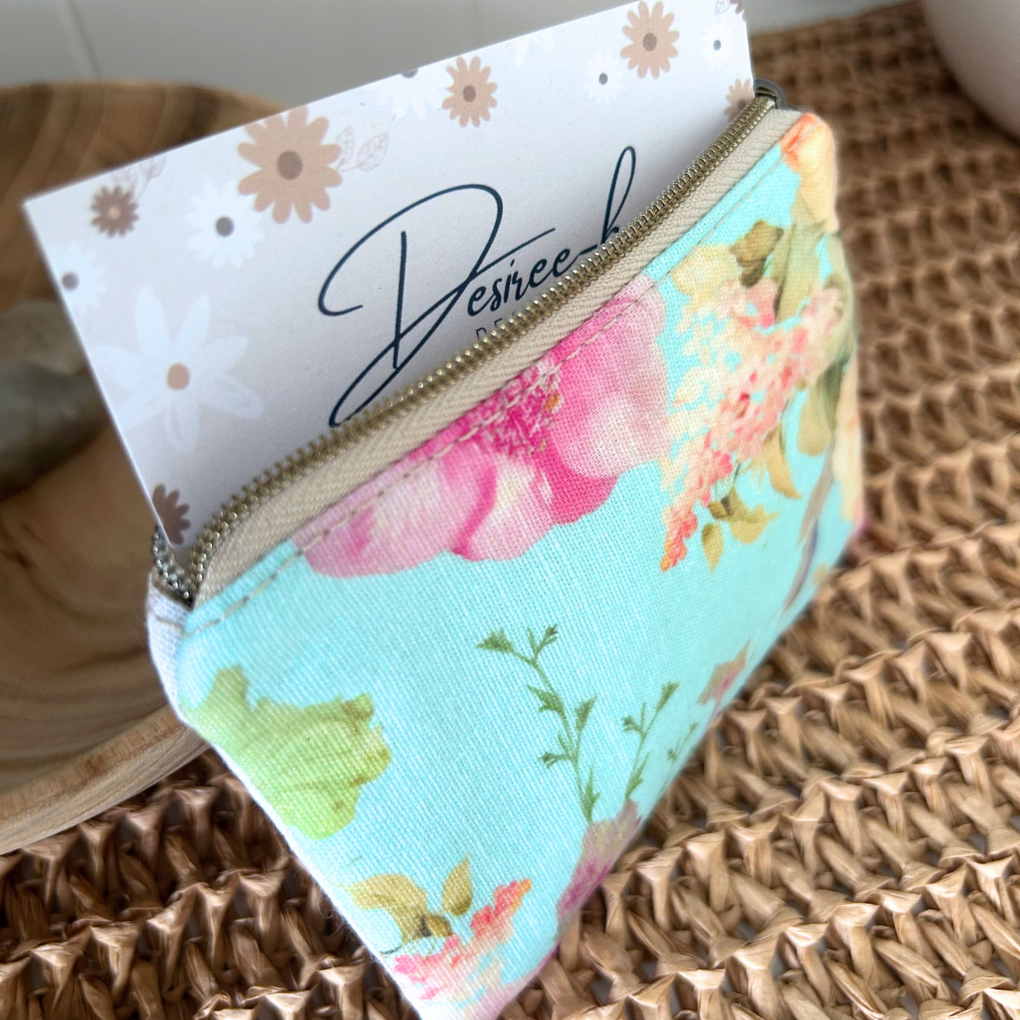 Mini Zipped Pouch - Spring Stripes