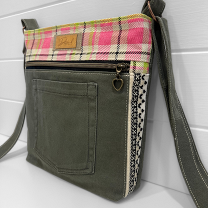 Carry-all Crossbody Bag - Playful Plaid