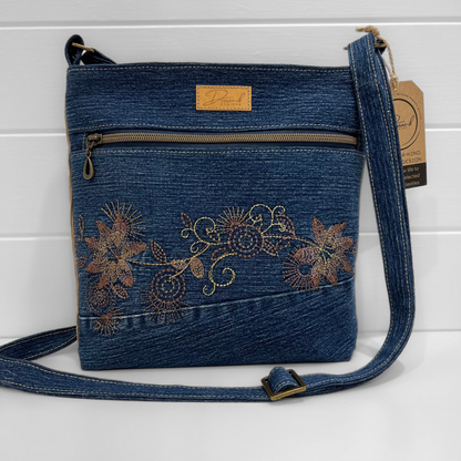 Carry-all Crossbody Bag - Rusty Flowers