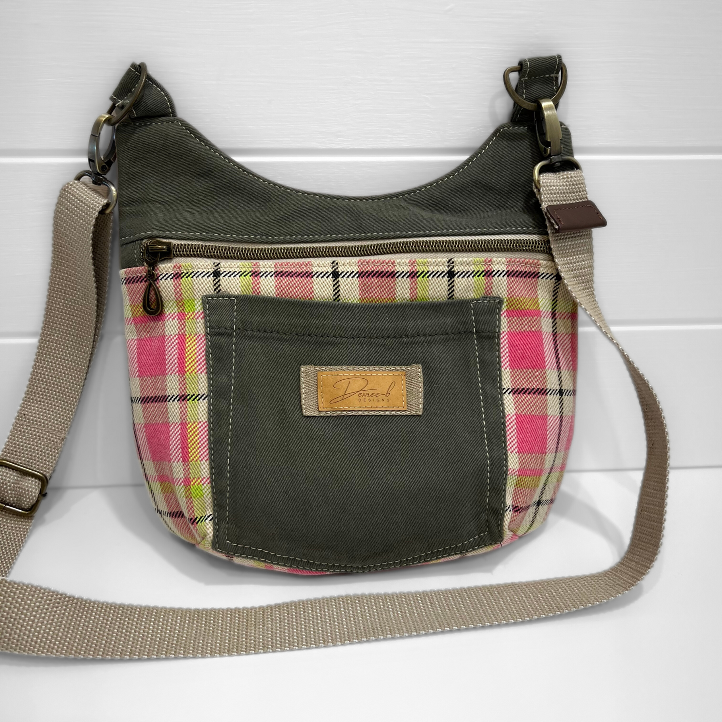 Boho Crossbody Bag - Playful Plaid