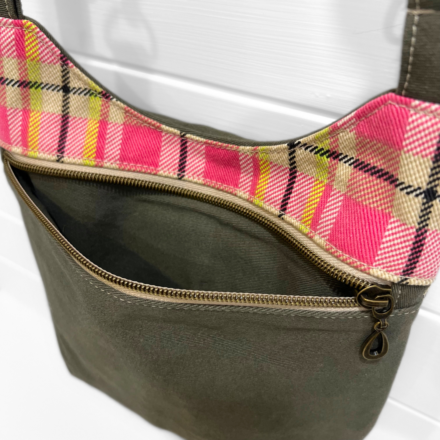 Boho Crossbody Bag - Playful Plaid