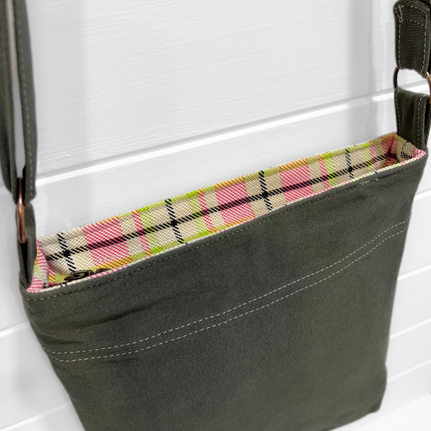 Carry-all Crossbody Bag - Playful Plaid