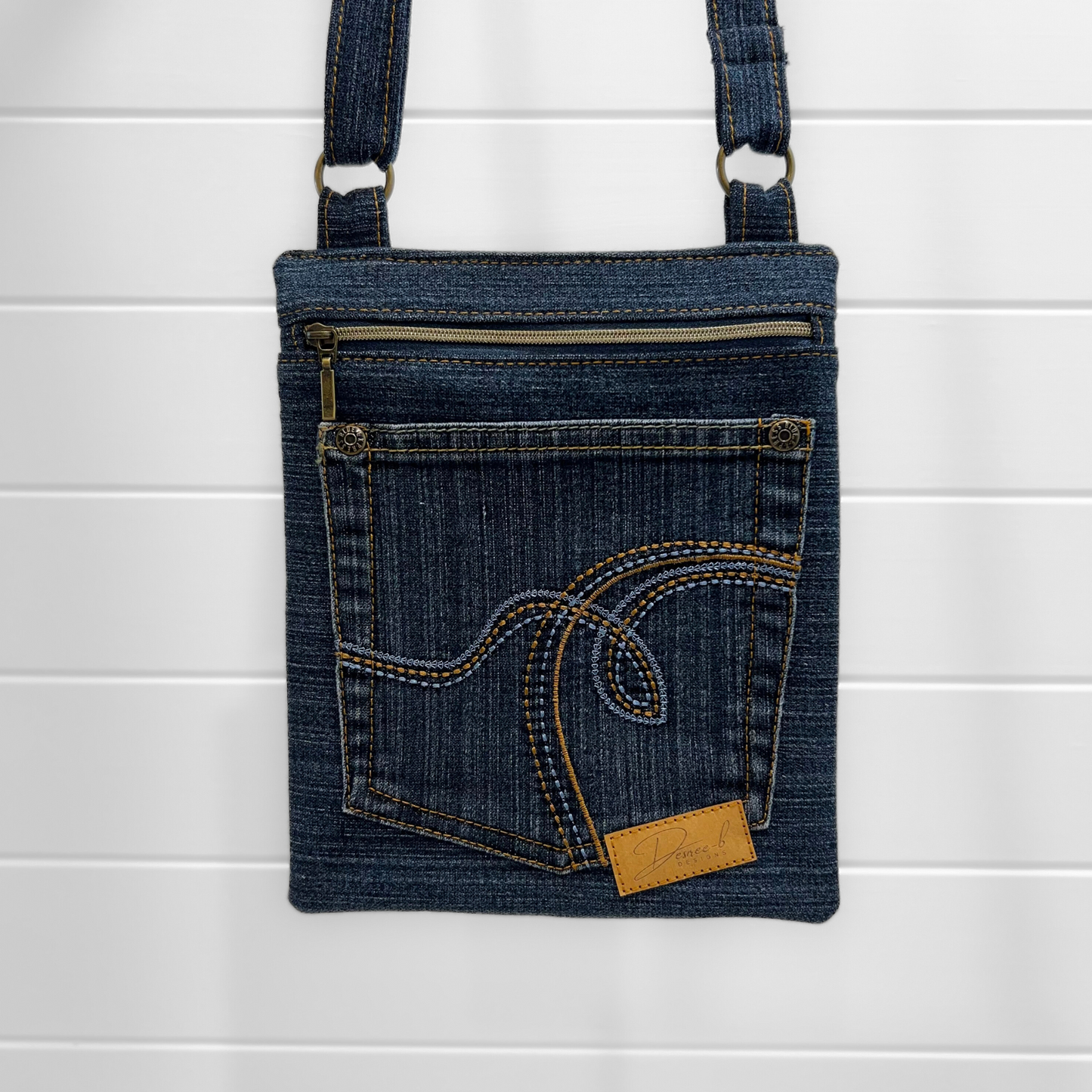 Small Crossbody Bag - Denim Swirl