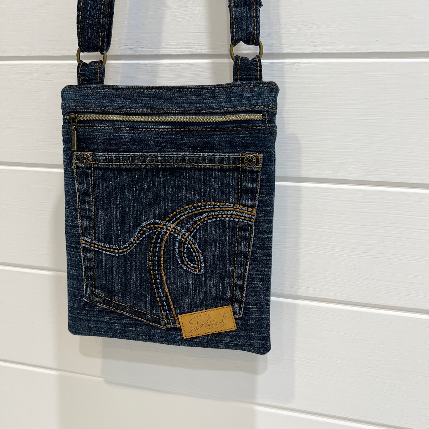 Small Crossbody Bag - Denim Swirl