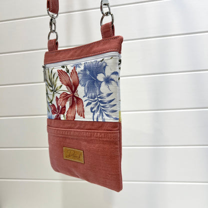 Crossbody Phone Bag - Peachy Flowers